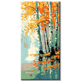 Painting by Numbers Panorama Autumn Birch by The River